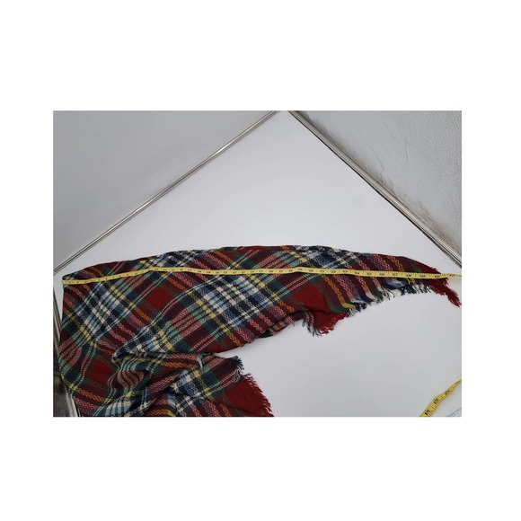 NEW Wander Agio Multicolored Plaid Scarf Wrap with fringe - Picture 6 of 7